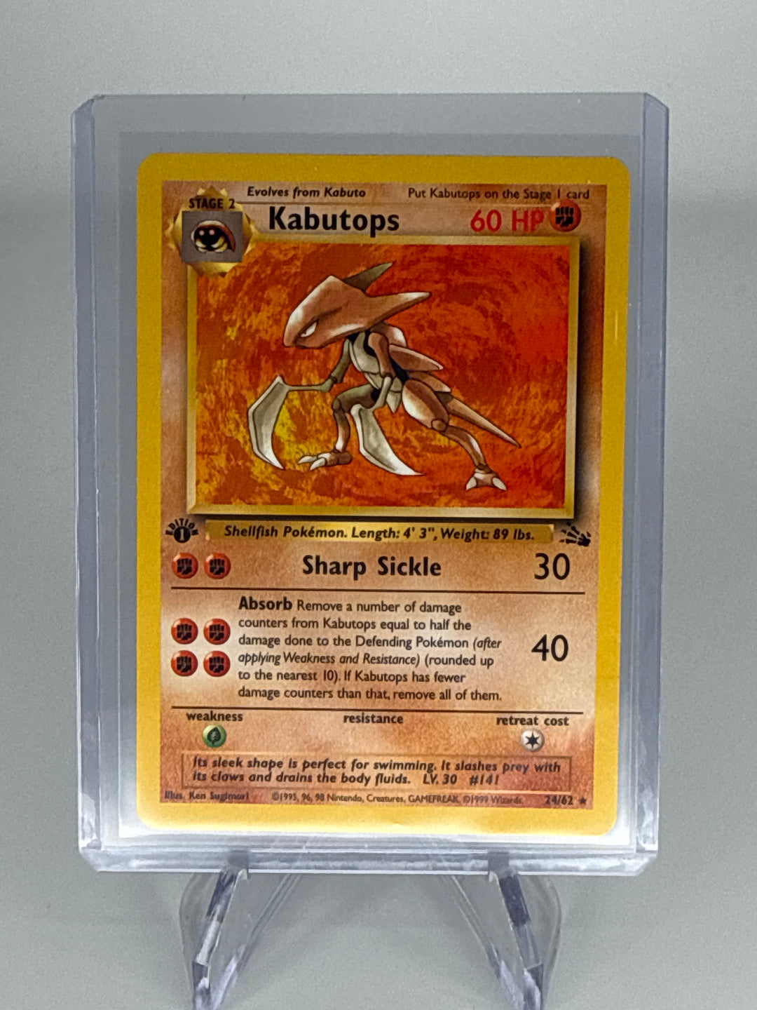 Pokemon TCG 1999 Kabutops 1st Edition Fossil, 24/62