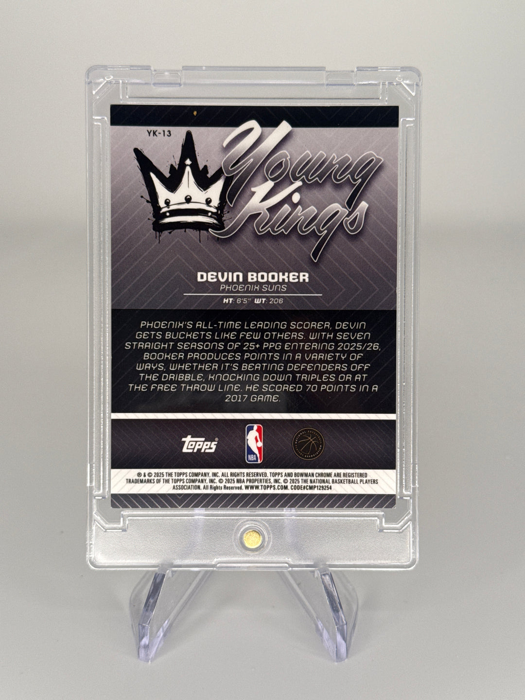 Devin Booker 2025 Bowman Chrome Young King Gold Geometric Refractor, 50/50