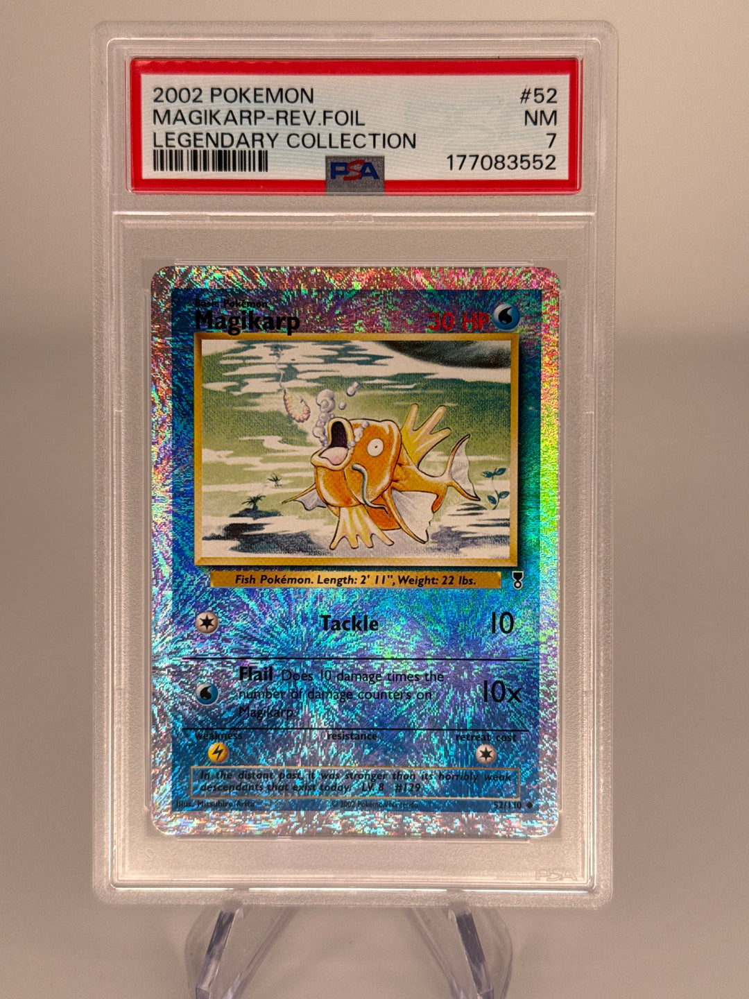 Pokemon TCG 2002 Magikarp Legendary Collection Reverse Holo, 52/110, PSA 7
