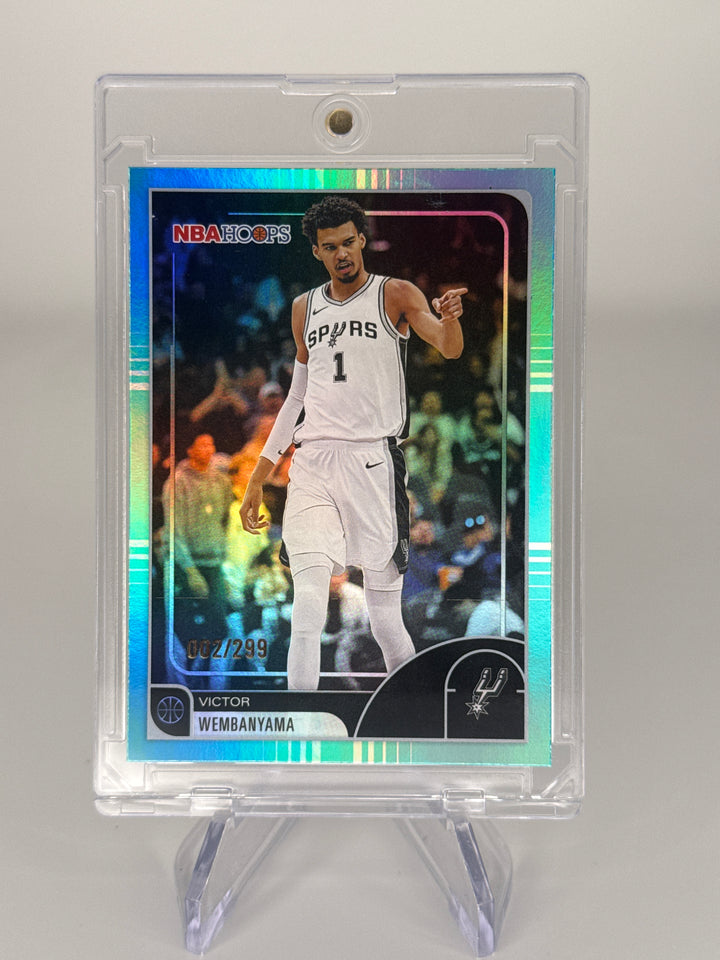 Victor Wembanyama 2026 Topps NBA Hoops Teal Foil, 002/299