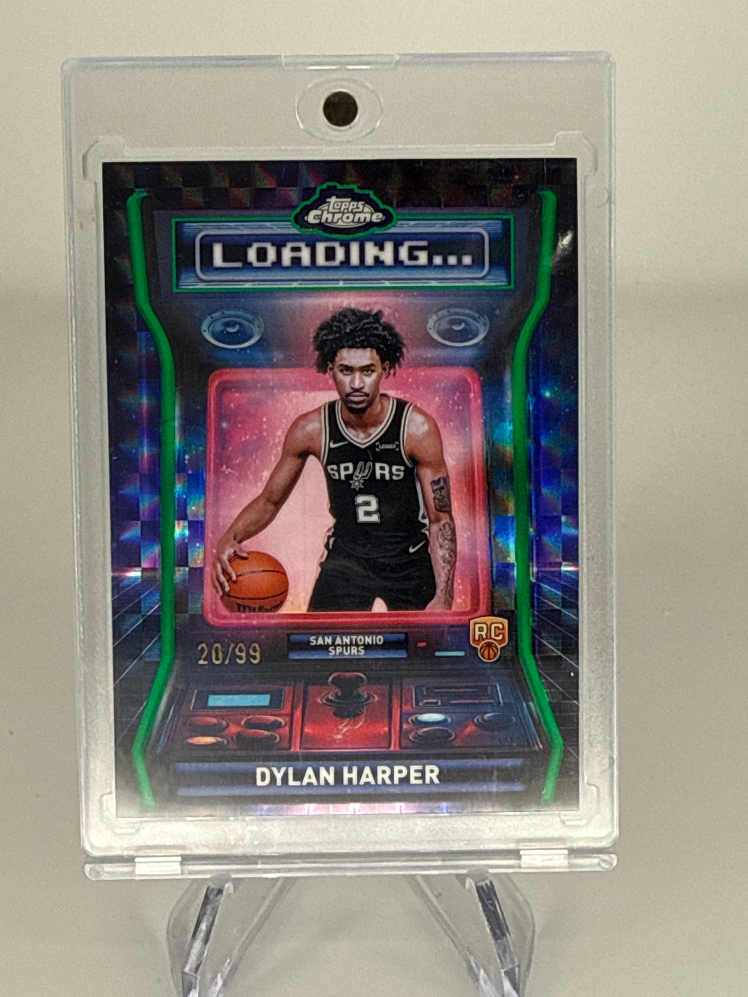 Dylan Harper 2025 Topps Chrome Loading Green Geometric Refractor Rookie, 20/99