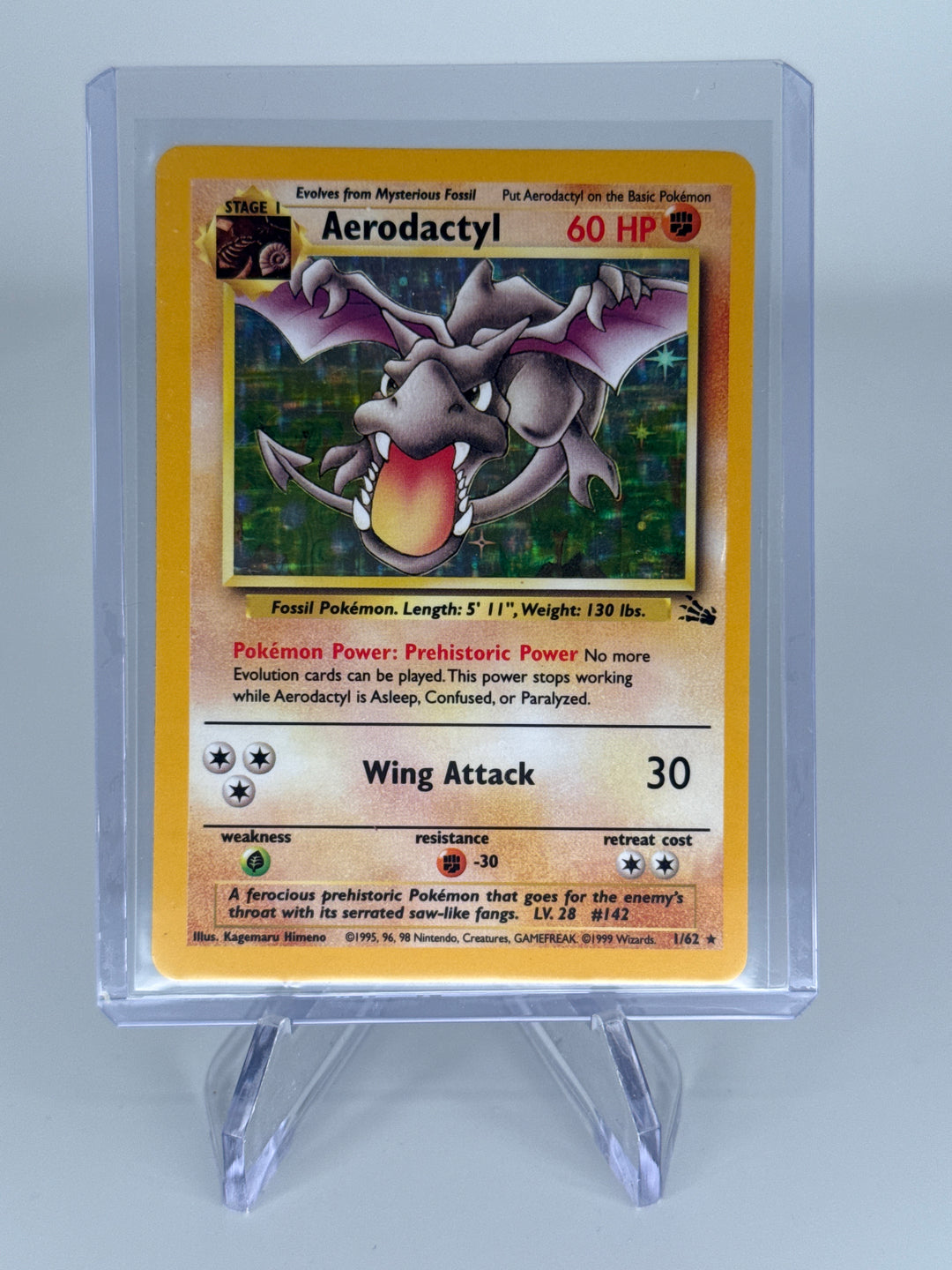 Pokemon TCG 1999 Aerodactyl Fossil Holo, 1/62