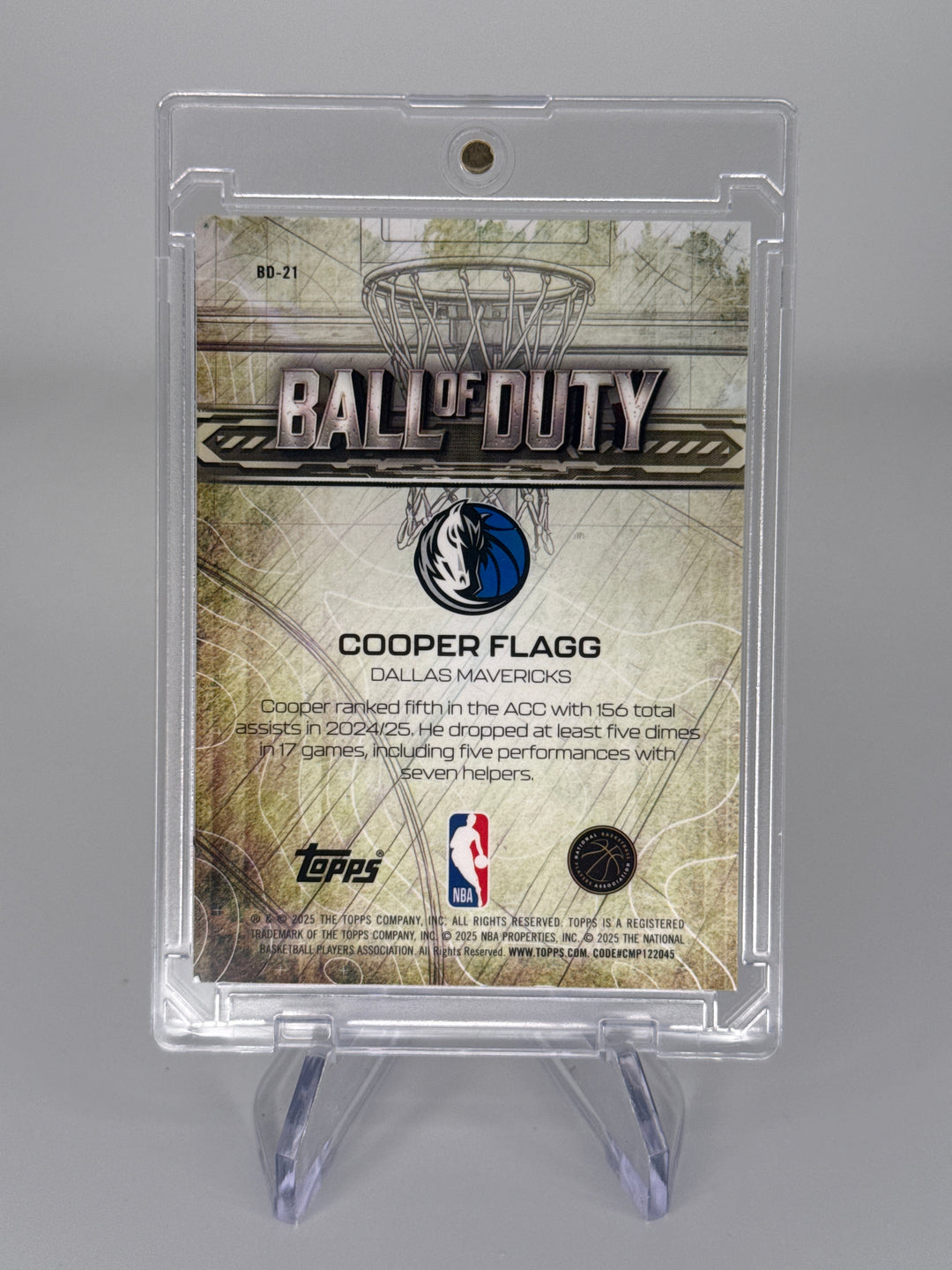Cooper Flagg 2025 Topps Chrome Ball of Duty Rookie Refractor