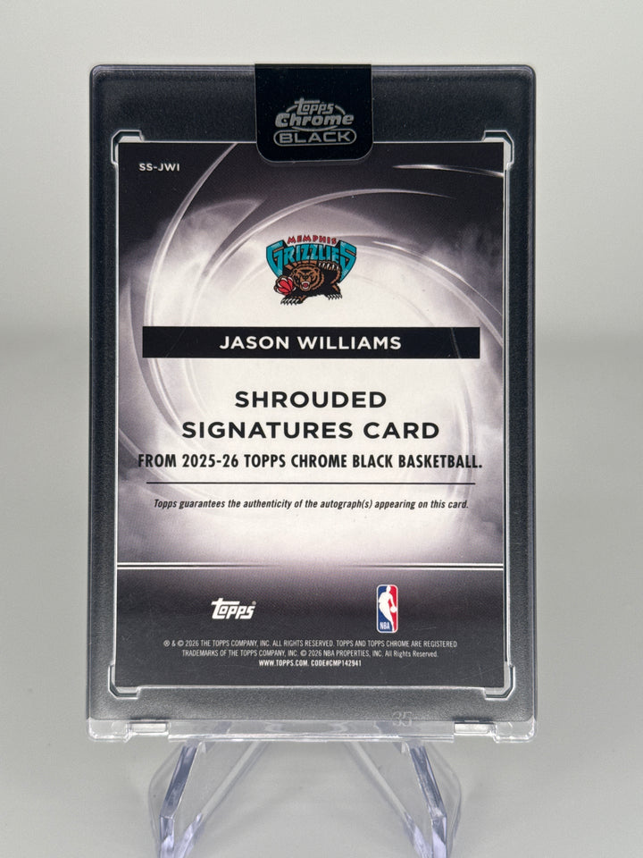 Jason Williams 2026 Topps Chrome Black Shrouded Signatures Auto