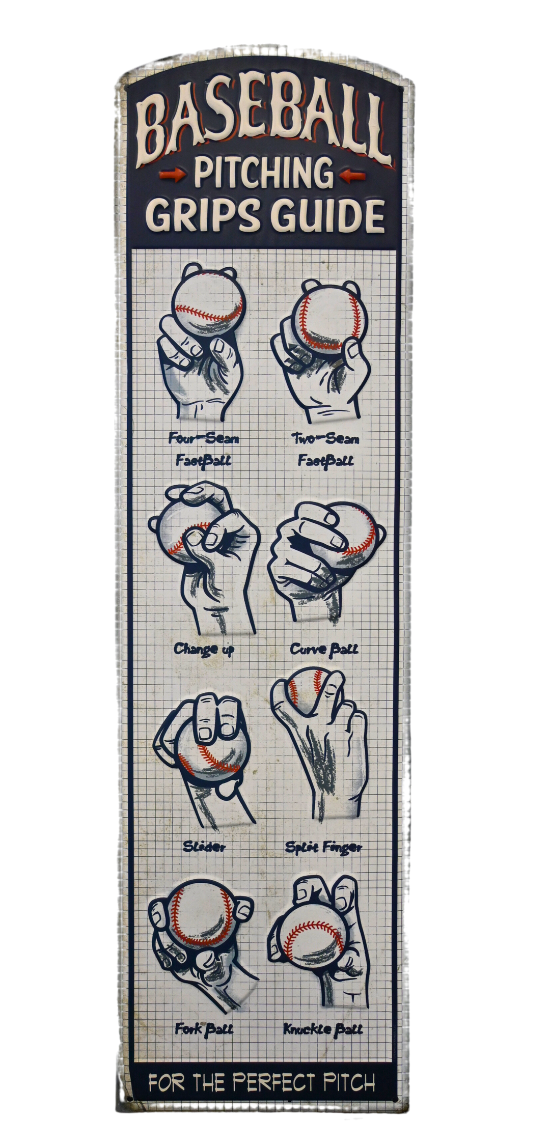Baseball Pitching Grips Guide Sign