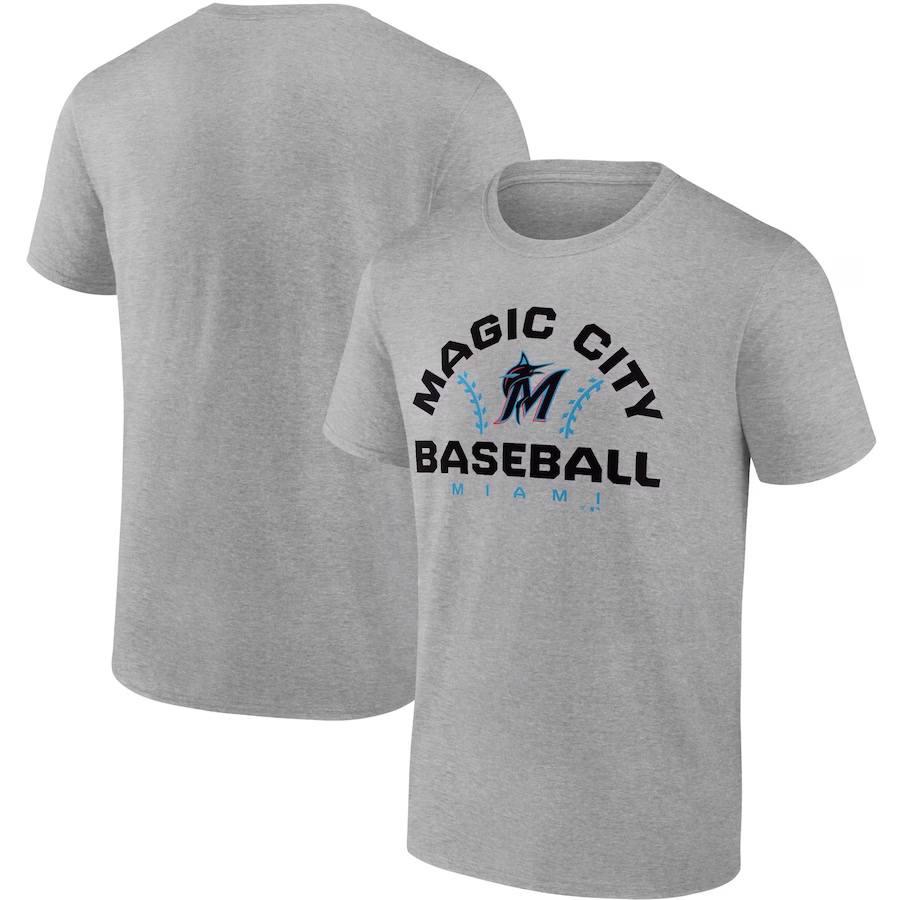 Miami Marlins Magic City Heathered Gray T-Shirt
