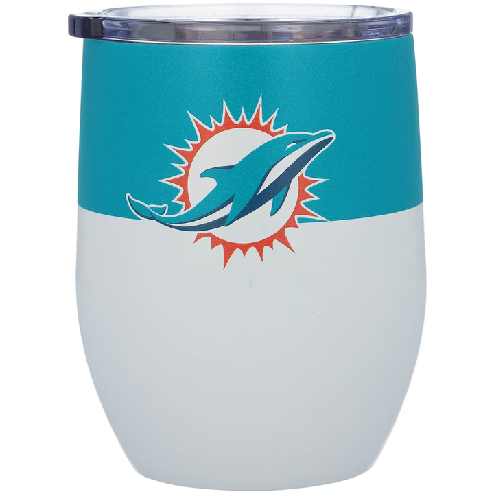 Miami Dolphins 16oz Colorblock Stainless Steel Curved Tumbler