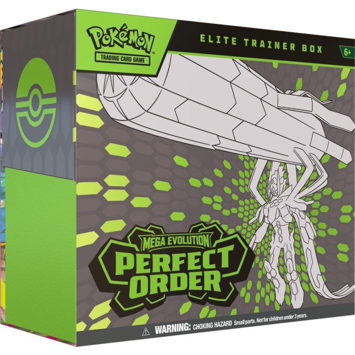 Pokémon trading card game elite trainer box with green and gray design