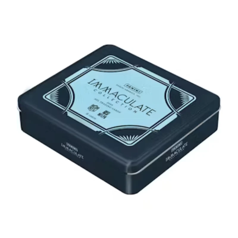 Dark blue rectangular box with 'Immaculate Collection' label on a white background