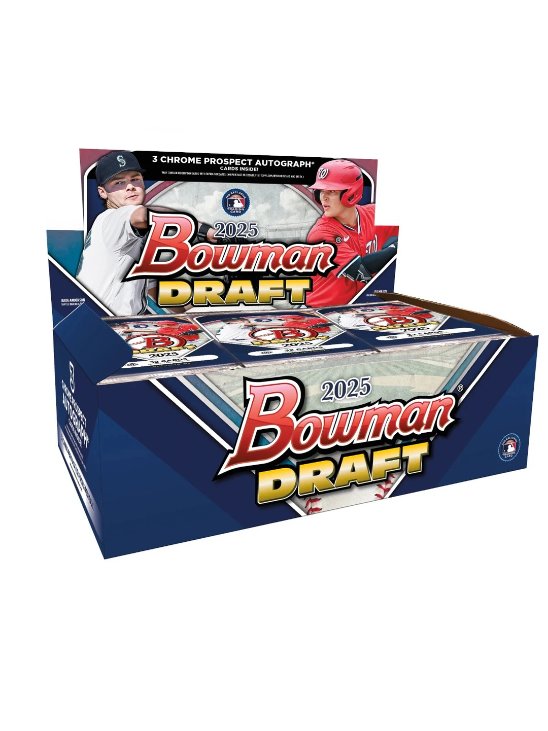 2025 Bowman Draft trading card box with baseball players on the packaging
