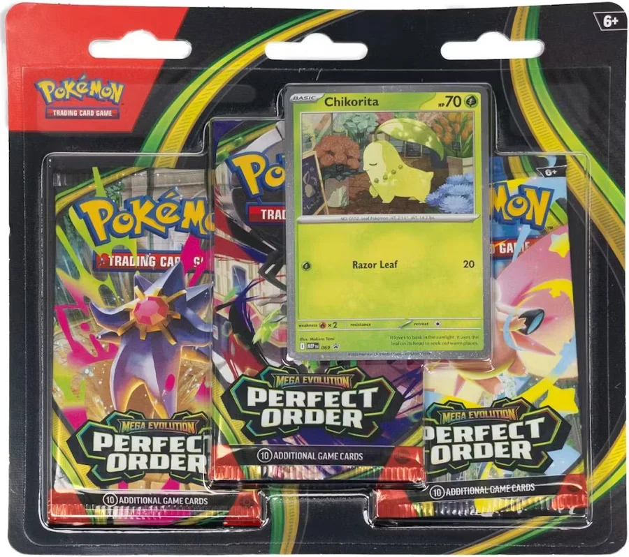 pokemon trading card games mega evolutions 3pk blister Pokemon TCG Mega Evolution Perfect Order 3 Pack Blister – Hobby Card Shop